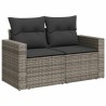 Salon de jardin avec coussins 7 pcs gris résine tressée 641602641602