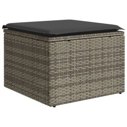 Salon de jardin avec coussins 7 pcs gris résine tressée 641605641605