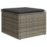 Salon de jardin avec coussins 7 pcs gris résine tressée 641605641605