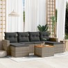 Salon de jardin avec coussins 7 pcs gris résine tressée 641609641609