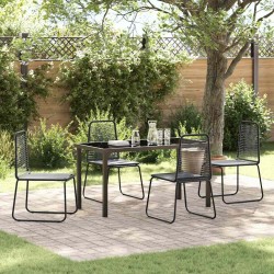 Ensemble de salle à manger pour jardin 5 pcs Noir 641610641610