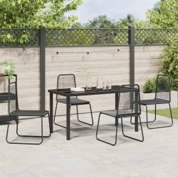 Ensemble de salle à manger pour jardin 5 pcs Noir 641610641610