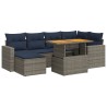 Salon de jardin avec coussins 7 pcs gris résine tressée 641611641611