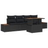 Ensemble de canapé de jardin 5 pcs Noir Poly rotin 641614641614