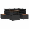 Ensemble de canapé de jardin 5 pcs Noir Poly rotin 641622641622