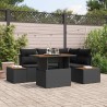 Ensemble de canapé de jardin 5 pcs Noir Poly rotin 641622641622