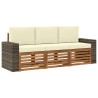 Ensembles de canapés avec coussin 3 pcs Bois d'Acacia Massif 641631641631
