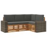 Ensembles de canapés avec coussin 4 pcs Bois d'Acacia Massif 641633641633