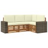 Ensembles de canapés avec coussin 4 pcs Bois d'Acacia Massif 641636641636