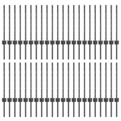 Poteau de clôture enchâssé 44 pc Gris 100 cm 641637641637