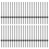 Poteau de clôture enchâssé 44 pc Gris 100 cm 641637641637