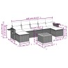 Salon de jardin 8 pcs avec coussins gris résine tressée 641640641640