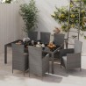 Salon de jardin 7 pcs avec coussins Résine tressée Gris 641642641642