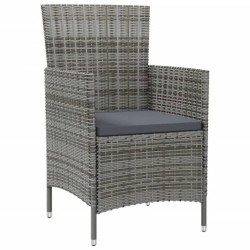 Salon de jardin 7 pcs avec coussins Résine tressée Gris 641642641642