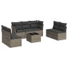 Salon de jardin 8 pcs avec coussins gris résine tressée 641643641643