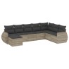 Salon de jardin 8 pcs avec coussins gris clair résine tressée 641645641645