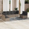Salon de jardin 8 pcs avec coussins gris résine tressée 641646641646