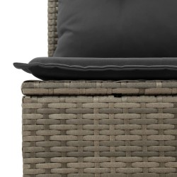 Salon de jardin 8 pcs avec coussins gris résine tressée 641649641649