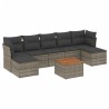 Salon de jardin 8 pcs avec coussins gris résine tressée 641651641651