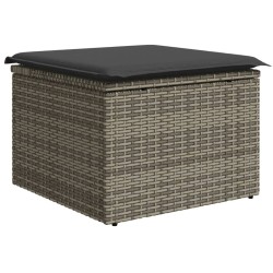 Salon de jardin 8 pcs avec coussins gris résine tressée 641651641651