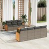 Salon de jardin 8 pcs avec coussins gris résine tressée 641652641652