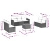 Salon de jardin 8 pcs avec coussins gris résine tressée 641654641654
