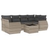 Salon de jardin avec coussins 7 pcs gris clair résine tressée 641655641655