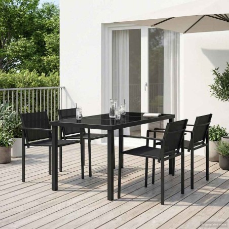 Ensemble de meubles d'extérieur 5 pcs Noir et anthracite 641660641660