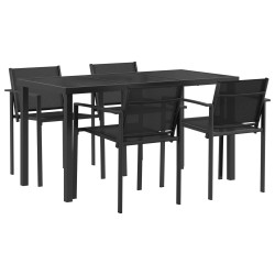 Ensemble de meubles d'extérieur 5 pcs Noir et anthracite 641660641660