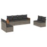 Salon de jardin 8 pcs avec coussins gris résine tressée 641662641662