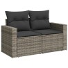Salon de jardin 8 pcs avec coussins gris résine tressée 641663641663
