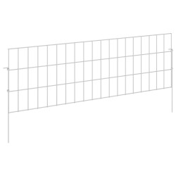 Clôture de jardin avec piquets 12 pcs 95 x 30 cm Mesh Argenté 641665641665