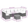 Salon de jardin 8 pcs avec coussins gris résine tressée 641666641666