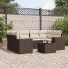 Salon de jardin avec coussins 7 pcs marron résine tressée 641667641667