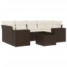 Salon de jardin avec coussins 7 pcs marron résine tressée 641667641667