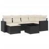 Salon de jardin 7 pcs avec coussins noir résine tressée 641671641671
