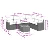 Salon de jardin 7 pcs avec coussins noir résine tressée 641678641678