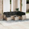 Salon de jardin 8 pcs avec coussins gris clair résine tressée 641685641685