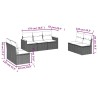 Salon de jardin 7 pcs avec coussins noir résine tressée 641691641691