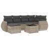 Salon de jardin avec coussins 7 pcs gris clair résine tressée 641693641693