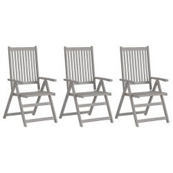 Chaises inclinables de jardin lot de 3 et coussins Bois acacia 641699641699