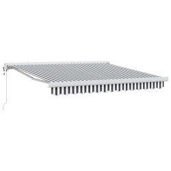 Auvent rétractable anthracite/blanc 3x2,5 m tissu et aluminium 641701641701