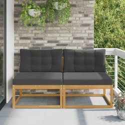 2 Pièce Sofa de milieu extérieur Polyester Blanc 641702641702