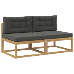 2 Pièce Sofa de milieu extérieur Polyester Blanc 641702641702