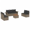 Salon de jardin 8 pcs avec coussins gris résine tressée 641708641708