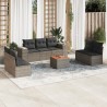 Salon de jardin 8 pcs avec coussins gris résine tressée 641710641710