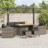 Salon de jardin 6 pcs avec coussins gris résine tressée 641712641712