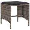Salon de jardin 6 pcs avec coussins gris résine tressée 641712641712