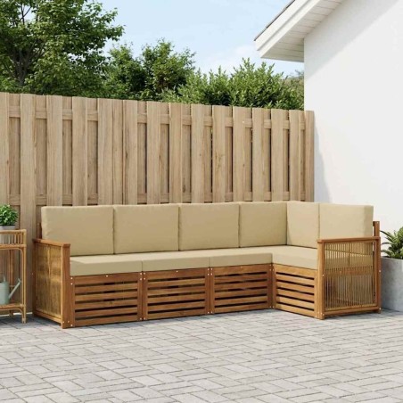 Ensemble de canapé d'angle avec coussin 4 pcs Naturel 641715641715