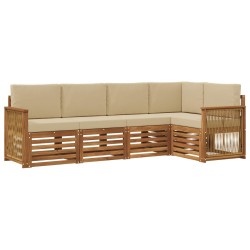 Ensemble de canapé d'angle avec coussin 4 pcs Naturel 641715641715